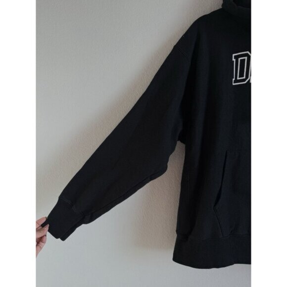 Vintage Champion Label Reverse Weave Black Hoodie Daily Sweatshirt Size Men’s 2X - Picture 7 of 12